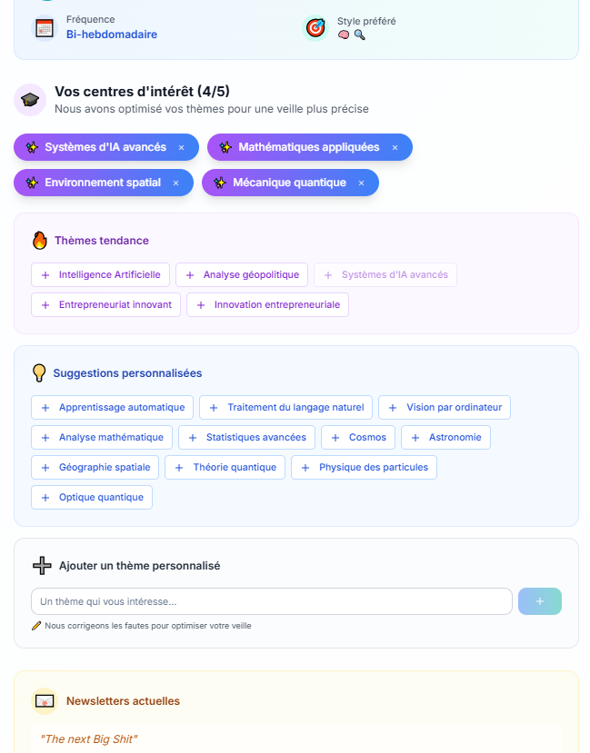 Récapitulatif du formulaire d'inscription InsightFlow